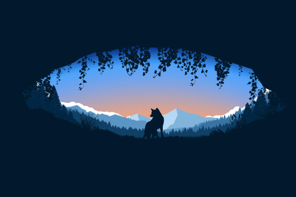 Minimalist Wolf Wallpaper