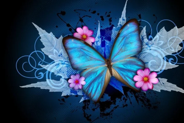 Abstract Butterflies Desktop Wallpaper