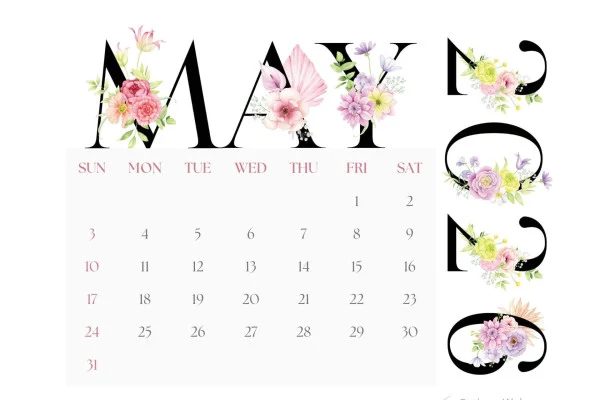 May 2026 Calendar Wallpaper